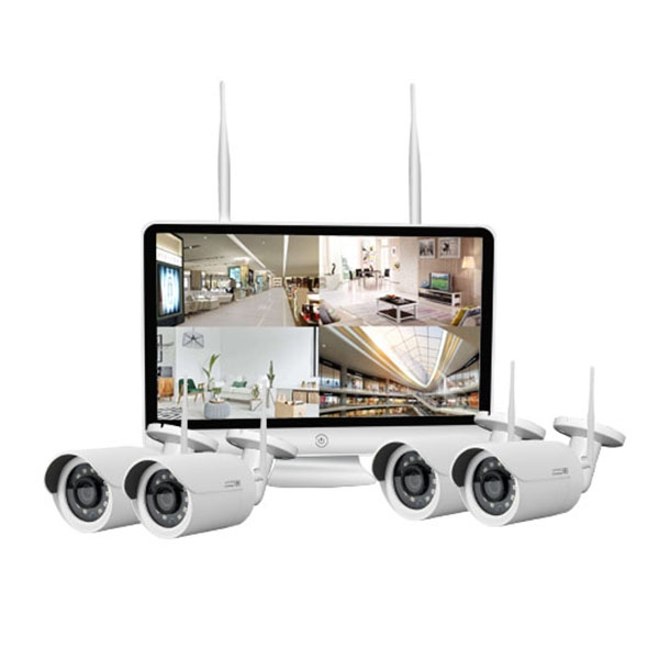 4CH Wireless WiFi NVR KIT with LCD NVR Panel